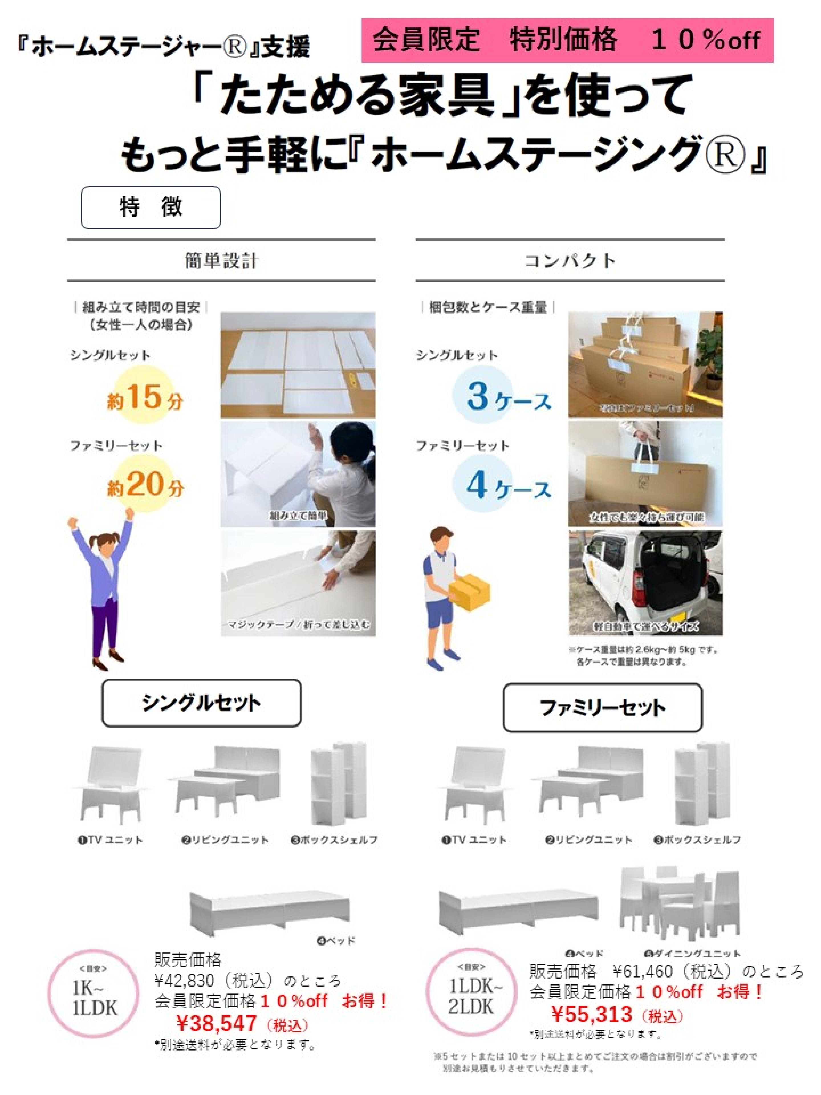 『たためる家具（プラダン家具）』 購入申込み